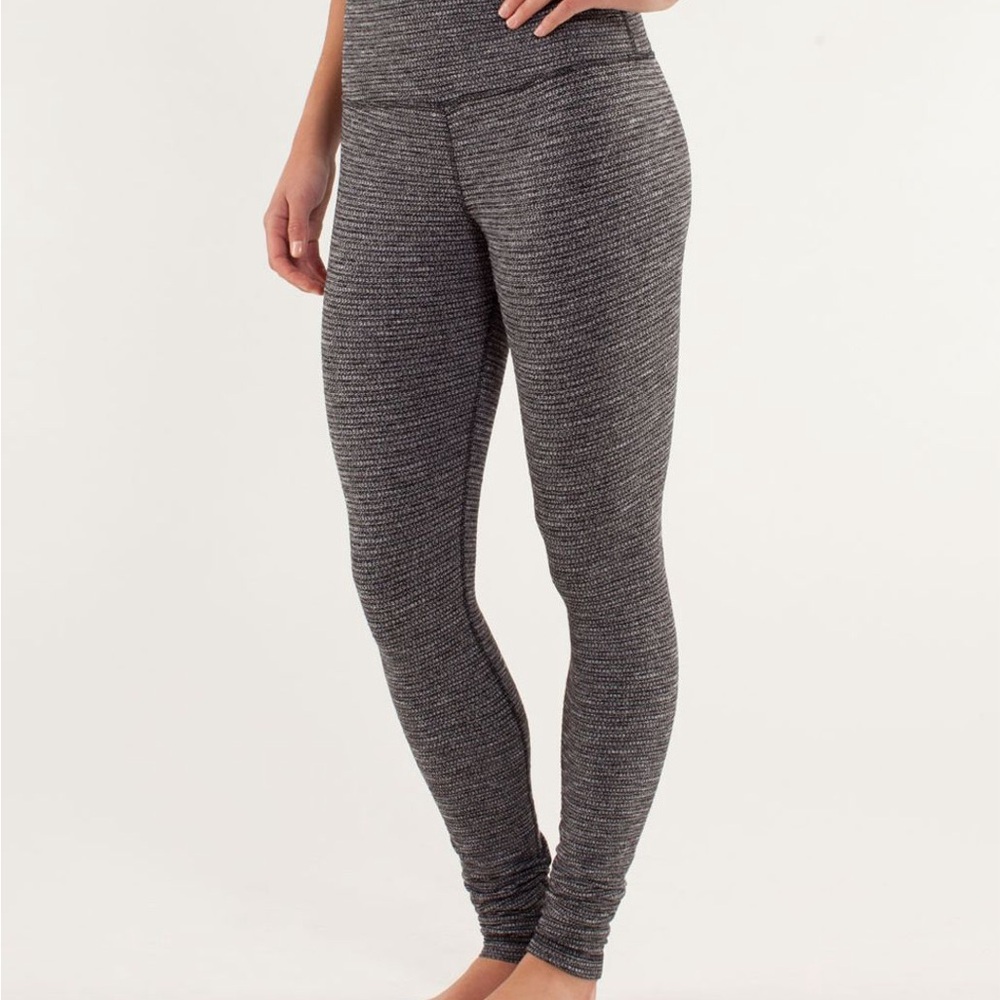 Lululemon Wunder Under Pant *High Rise Coco Pique Black / Black sz 4